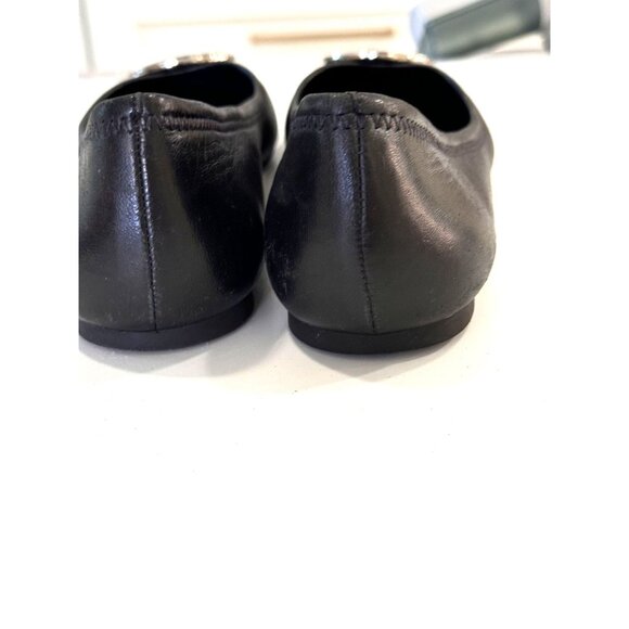 Tory Burch Black Flats with Gold Logo - Picture 8 of 9